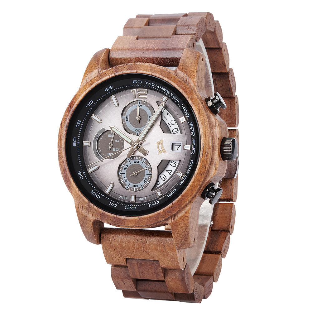 Vintage Wooden Watch For Young Men