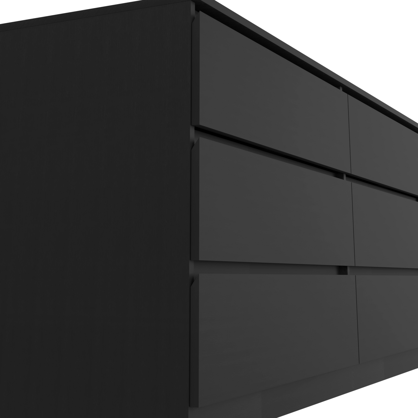 Dresser Minimalist 6-Drawer Wenge Particle Board Melamine Metal Legs 60.4 In