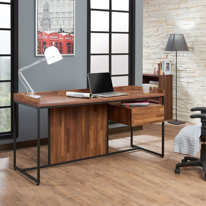 Sara - Writing Desk - Walnut & Sandy Black