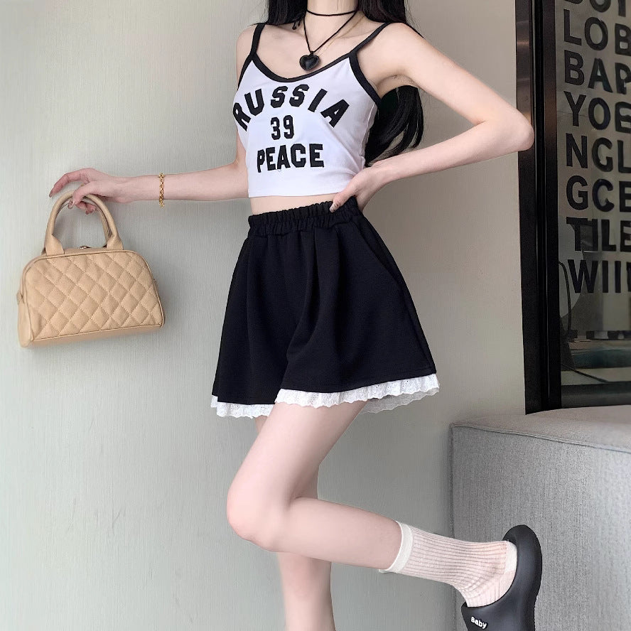Loose-fitting A-line Wide-leg Hot Pants For Lounging And Working Out At Home