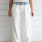 Contrast Color Letter Ribbon Decorative Straight Stitching Jeans