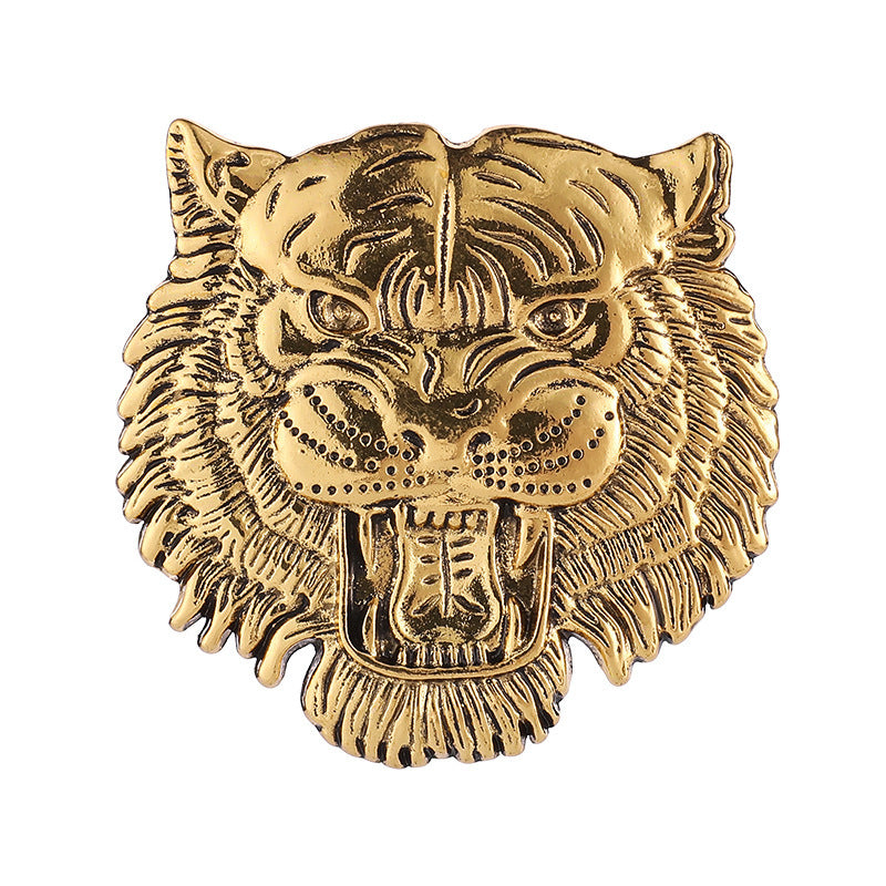 Fierce Lion Head And Tiger Personalized Vintage Brooch