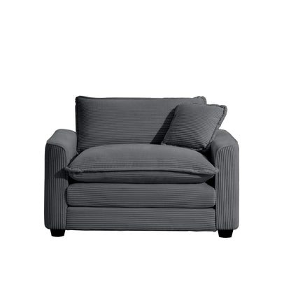 Modern Classic Fabric Single Chair Deep Seat Sofa With Pillow