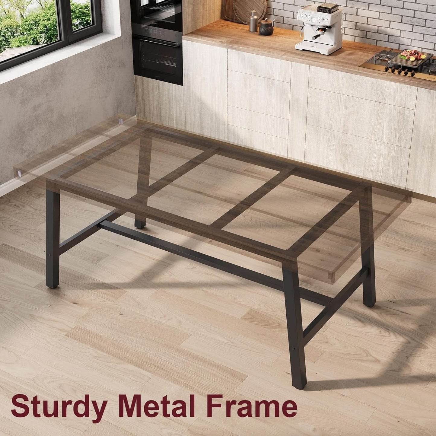 Industrial Dining Table 70.87 Inch Grey For Kitchen