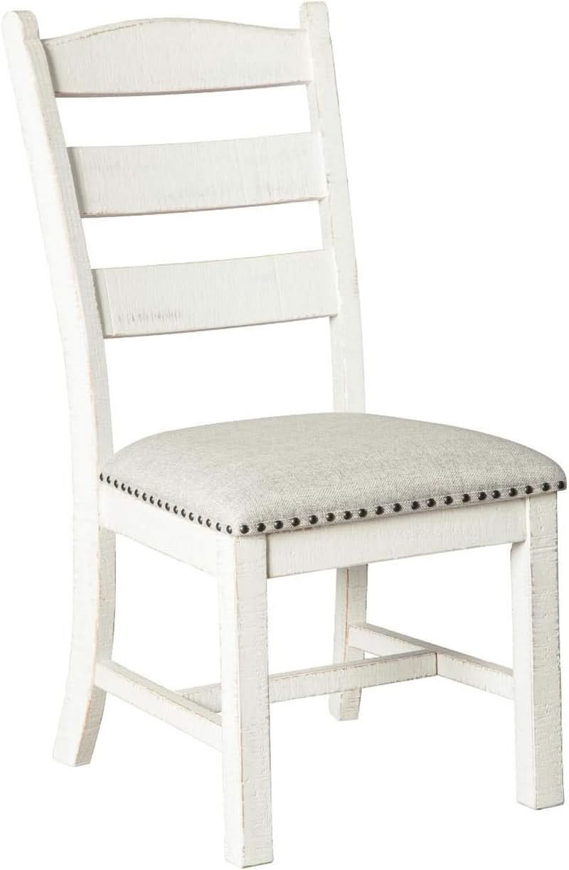 Vintage Farmhouse Cushioned Dining Chairs Whitewash 2 Pack