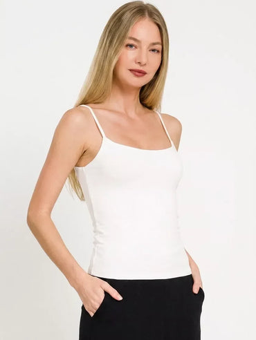 Zenana Double Layered Round Neck Spaghetti Cami