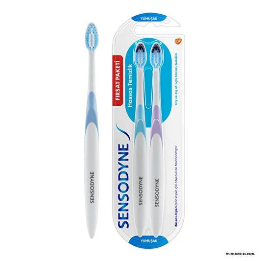 Sensodyne Sensitive Toothbrush - Gentle Oral Care for Sensitive Teeth & Gums, Soft Bristle, 2-Pack