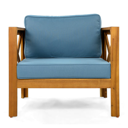 Outdoor Conversation Set Acacia Wood 3 Piece Club Chairs