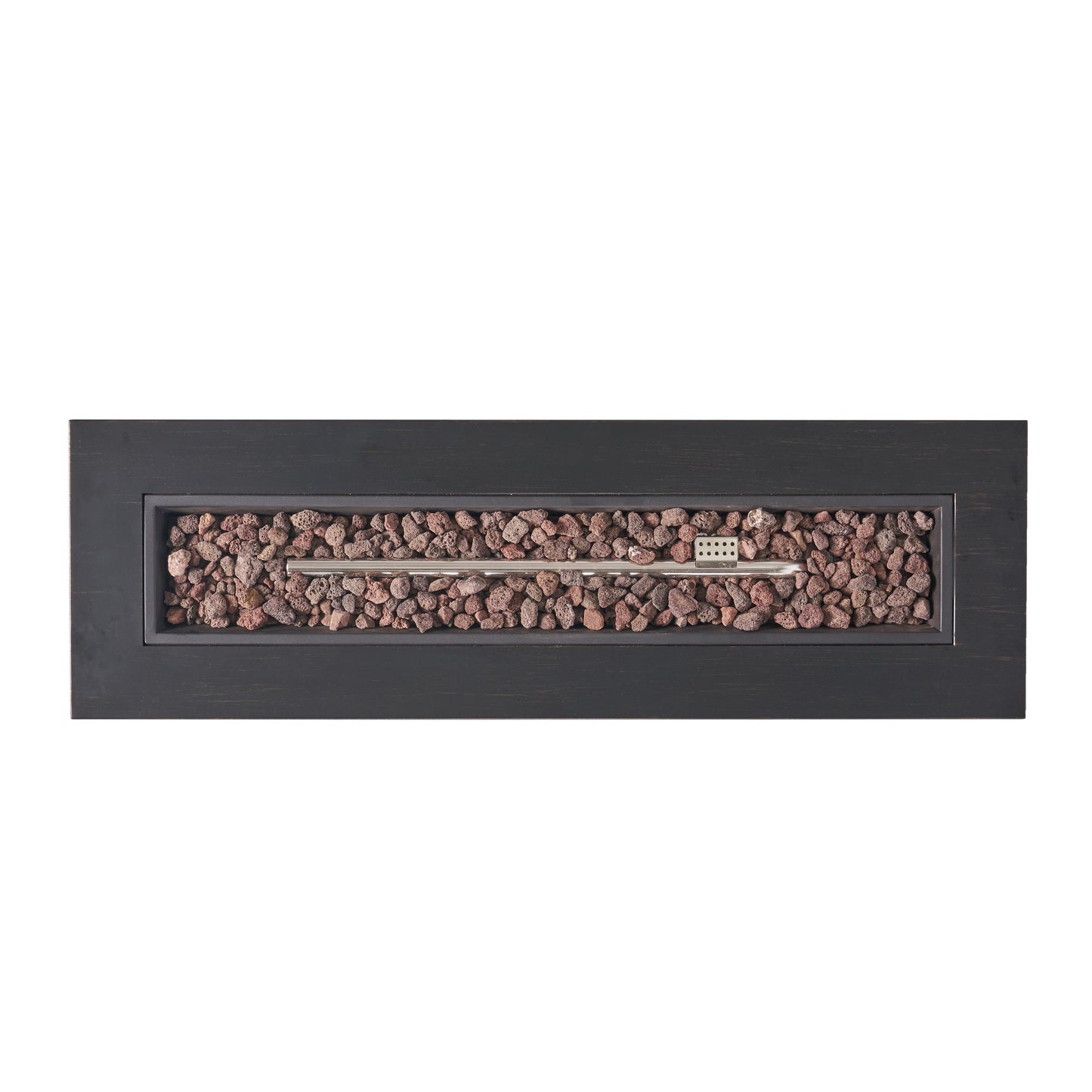 Modern 40 in Outdoor Iron Propane Fire Pit, 50,000 BTU, Sleek Design, Dark Brown