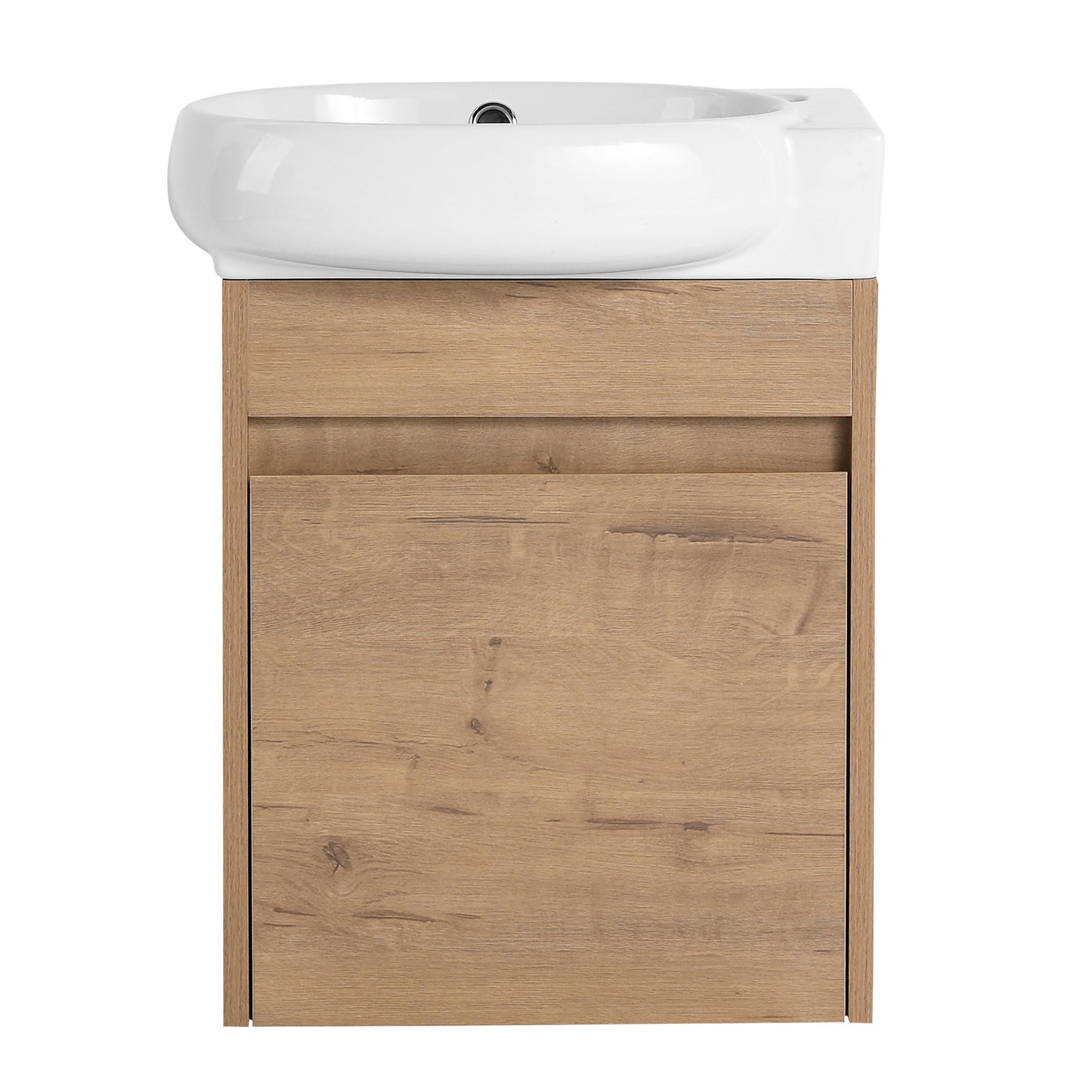 Soft Close Doors Bathroom Vanity With Sink, 16 Inch For Small Bathroom