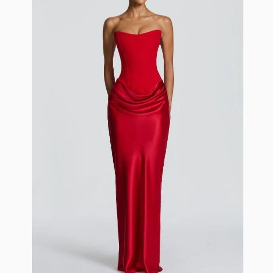 Fashionable Sexy Figure-hugging Dress With Fluttering Ribbons