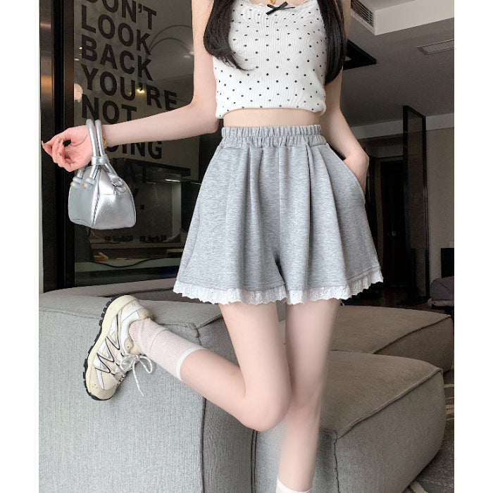 Loose-fitting A-line Wide-leg Hot Pants For Lounging And Working Out At Home