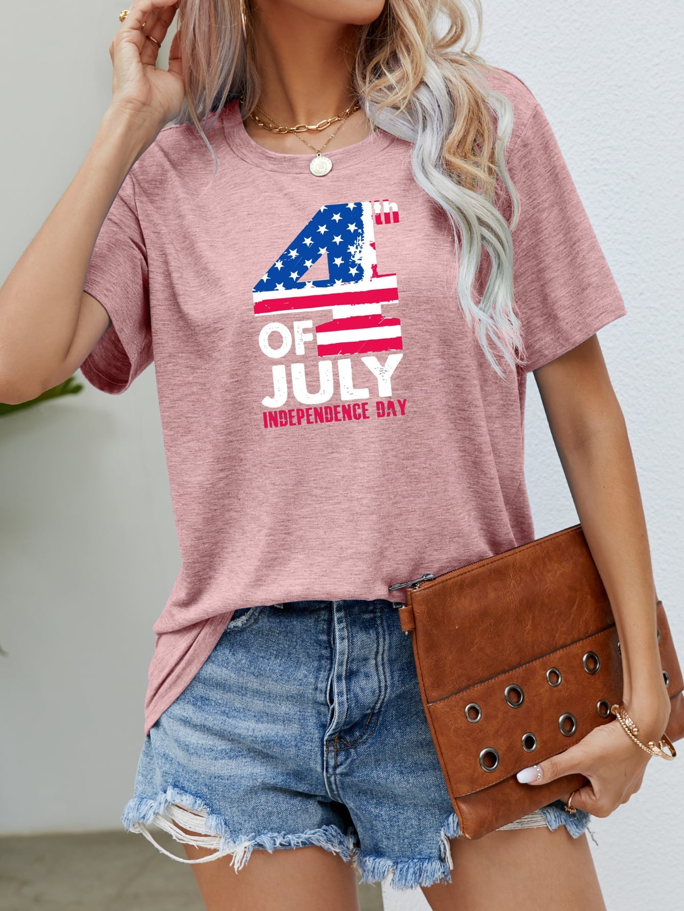 USA Flag Graphic Tee for Women