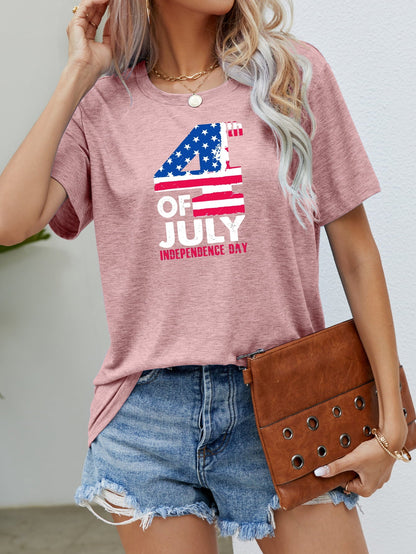 USA Flag Graphic Tee for Women