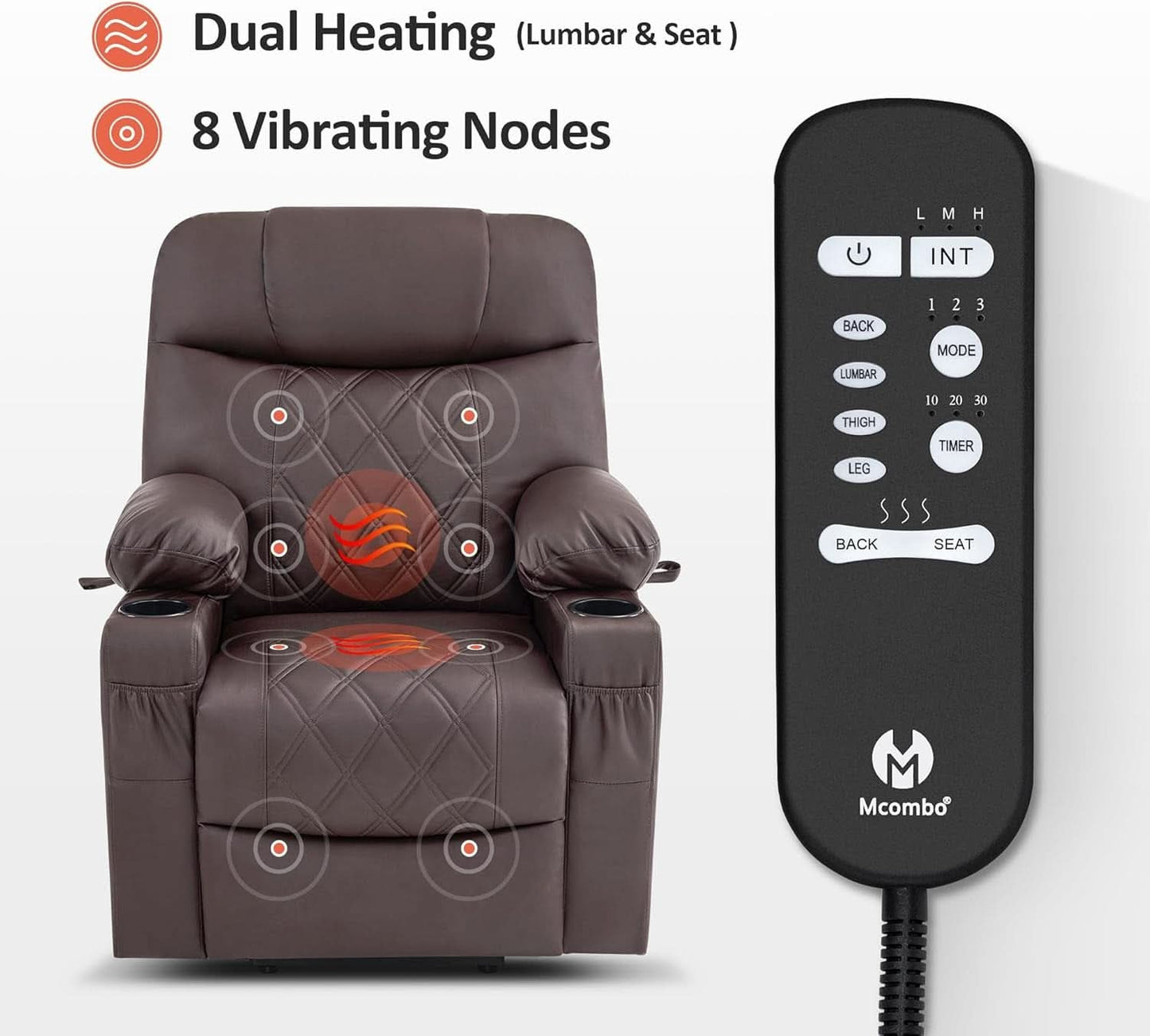 Petite Power Lift Recliner With Massage And Heating