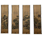 Chinese Ancient Paper Calligraphy Paintings Scrolls Famous Murals Wangyun Attic Pavilion Four Pairs of Artwork Decorations