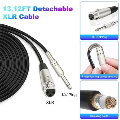 Handheld Wired Dynamic Microphone | XLR Vocal Mic with Switch & 13ft Cable