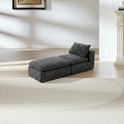 Sofa Cloud 2 Seat Modular Chenille Dark Gray 69