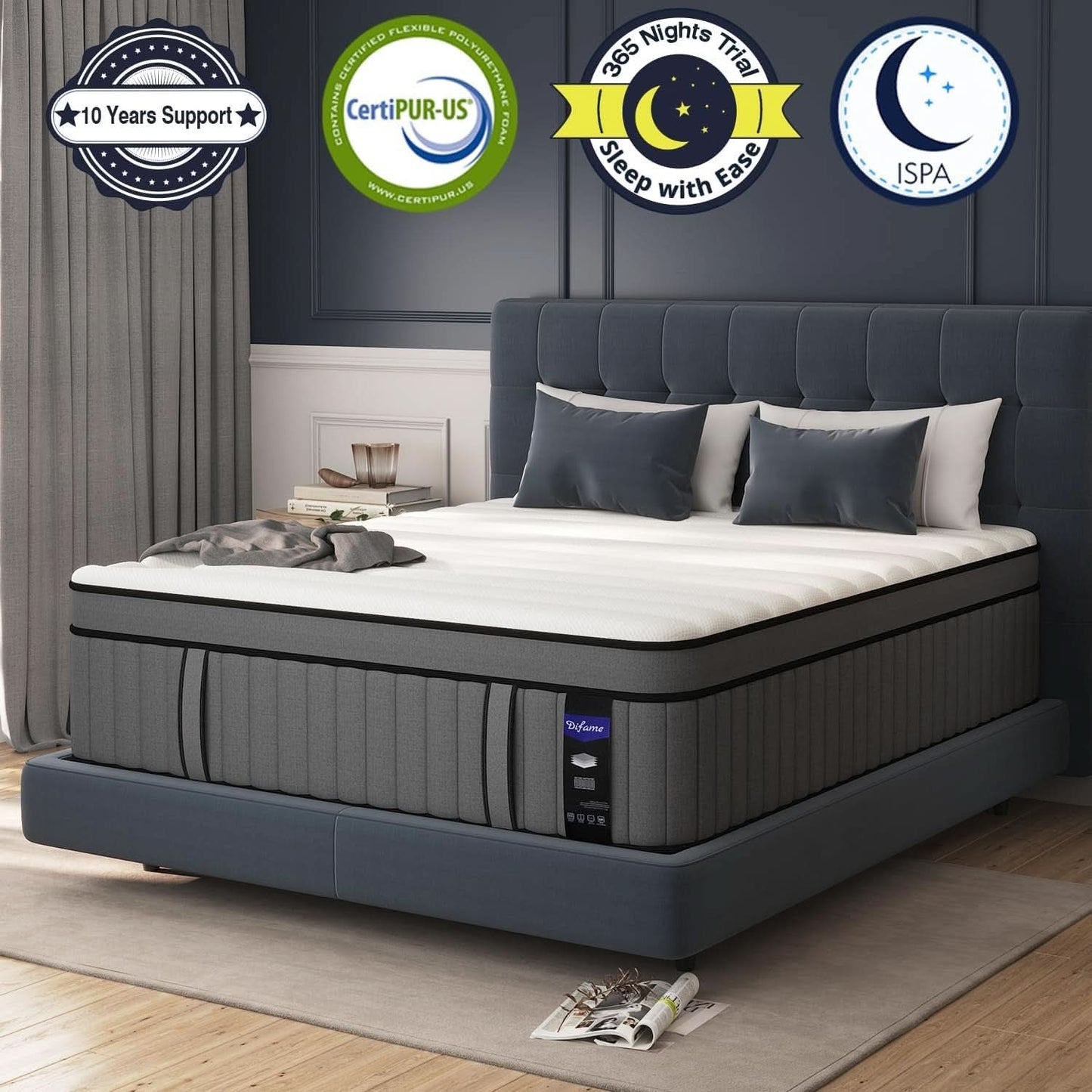 King Size Gel Memory Foam Pocket Spring Hybrid Mattress