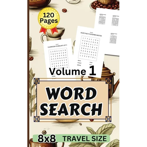 8x8 Word Search Travel Size Volume 1: 5"x 8" Pocket Size Fun Puzzlers Pocket Size Books/Easy and Medium Difficulty - Paperback