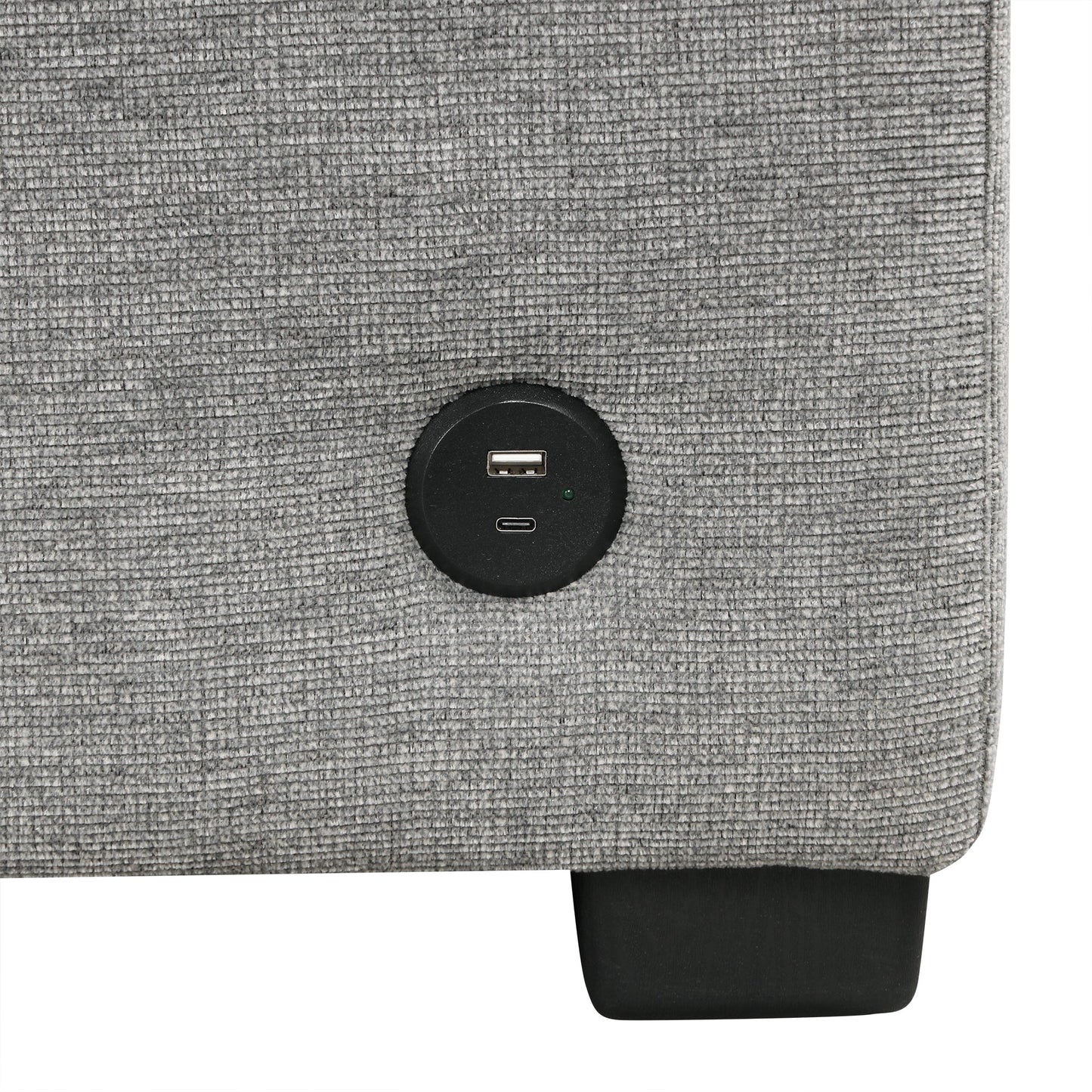 84" Sectional Sofa Convertible Pull-Out USB Gray