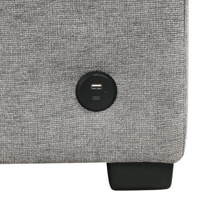 84" Sectional Sofa Convertible Pull-Out USB Gray