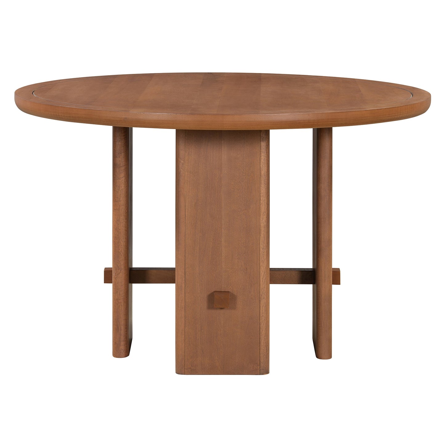 5-Piece Round Dining Table Set for 4, Minimalist Farmhouse Dining Table with 4