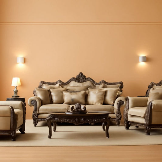 4 Piece Traditional Living Room Set With 91In Sofa Loveseat Chair Coffee Table