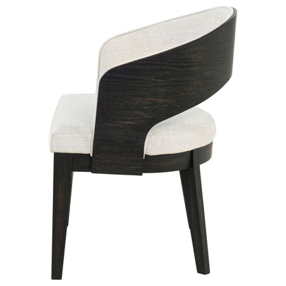 Leandro Upholstered Dining Arm Chair Cream (Set of 2)