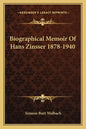 Biographical Memoir of Hans Zinsser 1878-1940 - Paperback