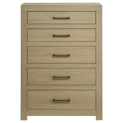 Hendricks 5-drawer Bedroom Chest of Drawers Light Oak