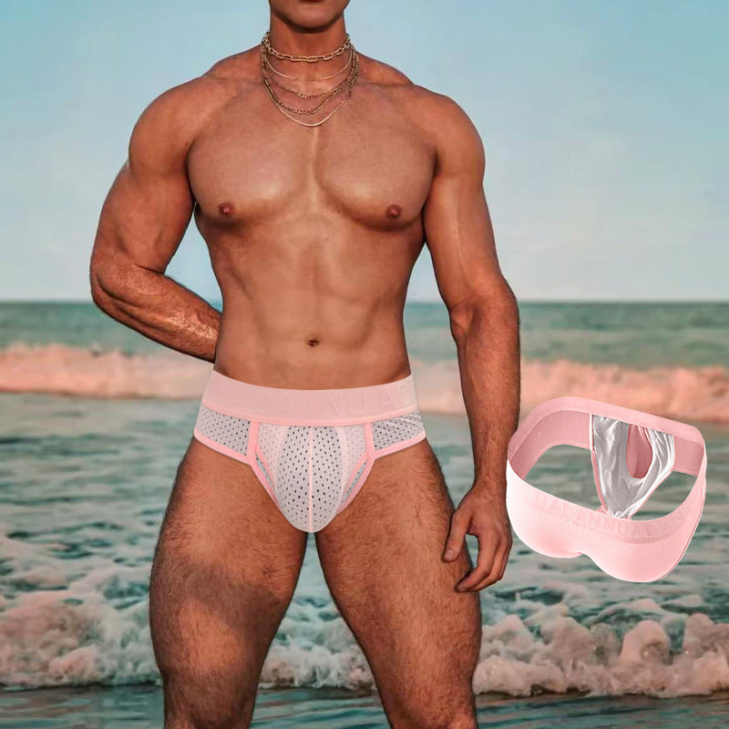 Bullet-detachable Sexy Mens Briefs Mesh Briefs