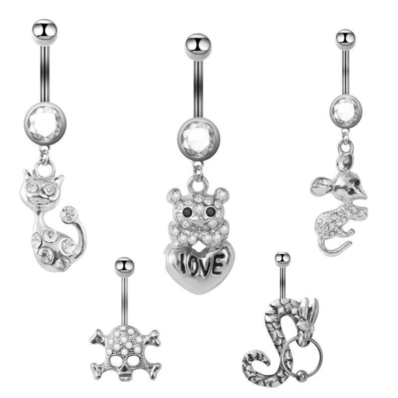 Stainless Steel Creative Animal Belly Button Ring