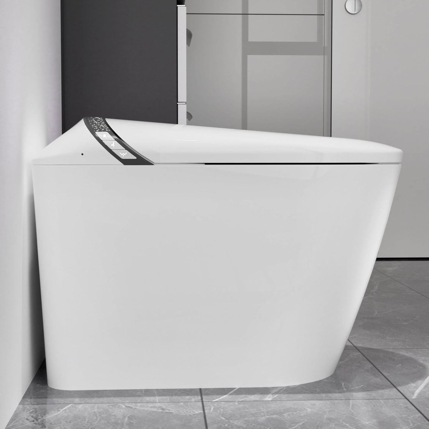 Elongated Smart Toilet with Bidet Built In, Tankless, Auto Open/Close, White