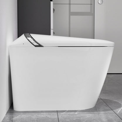 Elongated Smart Toilet with Bidet Built In, Tankless, Auto Open/Close, White