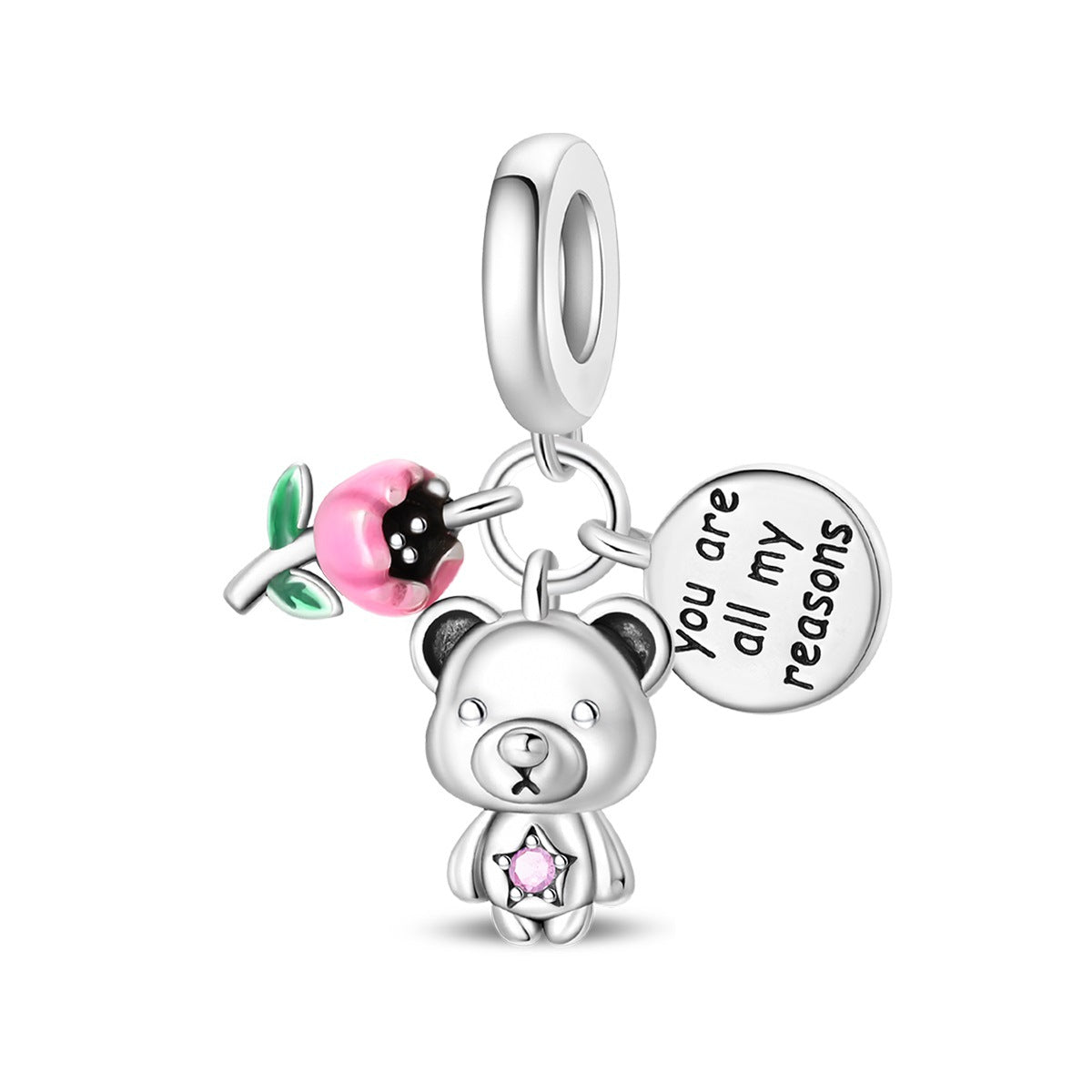 Silver-Plated Cute Pet Animal Beaded Bracelet For Women