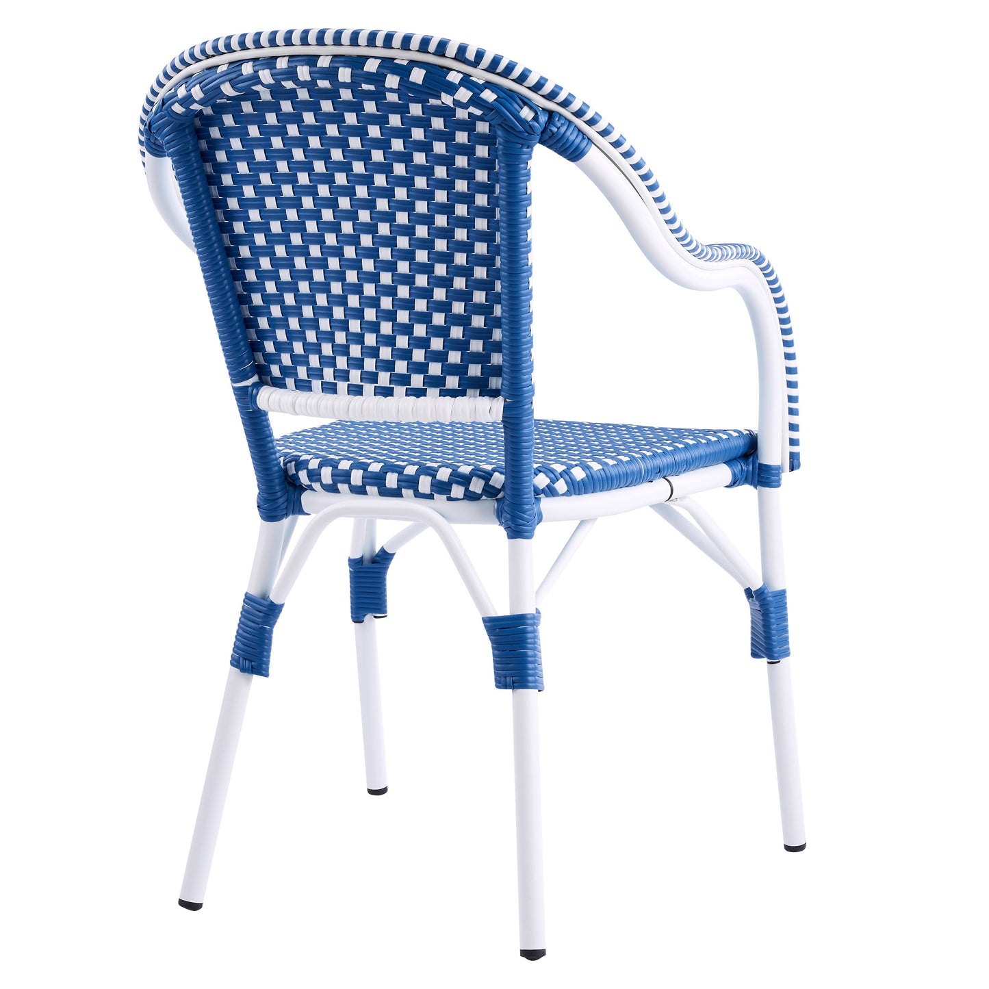 Outdoor Bistro Chairs Patio Dining Chairs Aluminum Frame PP Rattan Armchairs Set of 2