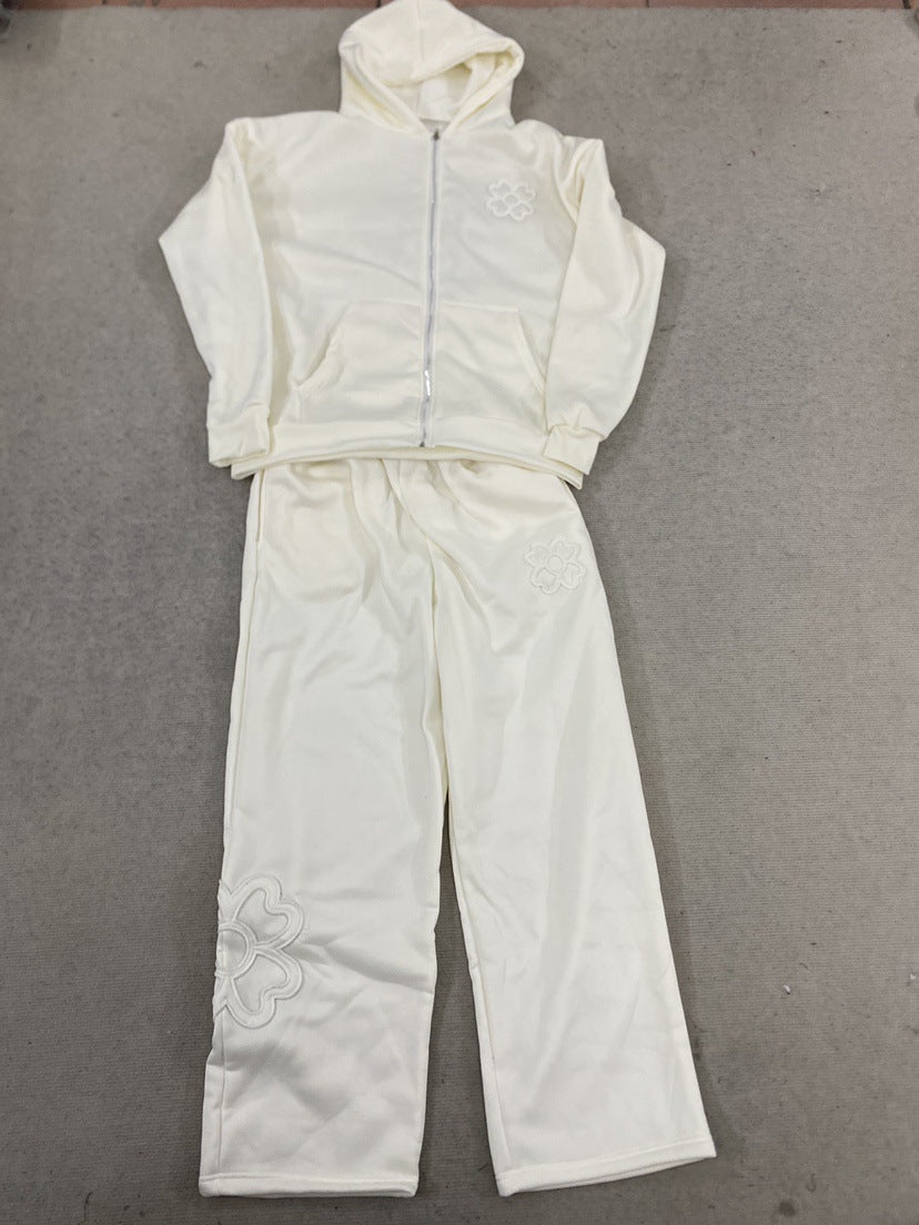 Loose-fit Tailored Hooded Zip-up Sweatshirt Jacket