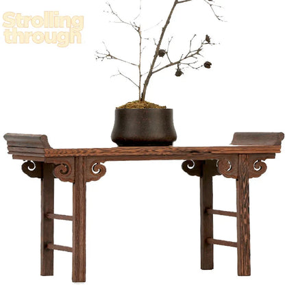 Chinese Redwood Low Tea Table and Display Stand