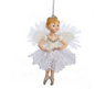 White and Silver Little Ballerina Ornament -