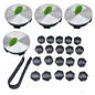 Wheel Center Cap Kit with Puller for Model 3/Y/S/X | 4 Hub Caps + 20 Lug Nut Covers