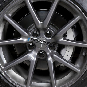 Wheel Center Cap Kit with Puller for Model 3/Y/S/X | 4 Hub Caps + 20 Lug Nut Covers