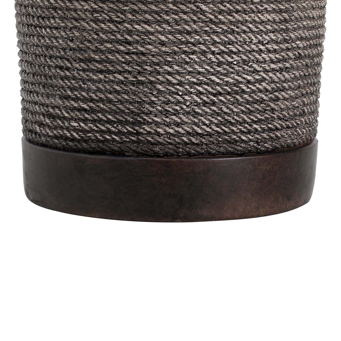 Outdoor Side Table MGO Braided Cord Cylinder Dark Brown 15.75x18in