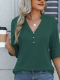 Full Size Notched Flounce Sleeve Blouse Plus Size
