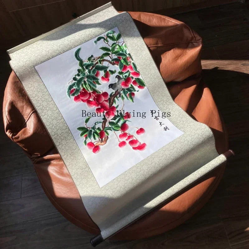 Silk Embroidery Scroll Painting – Chinese Style Silk Handicraft