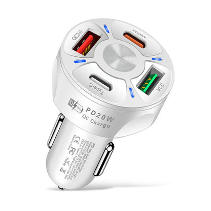 2-USB 2-PD Car Cigarette Lighter Plug Charger