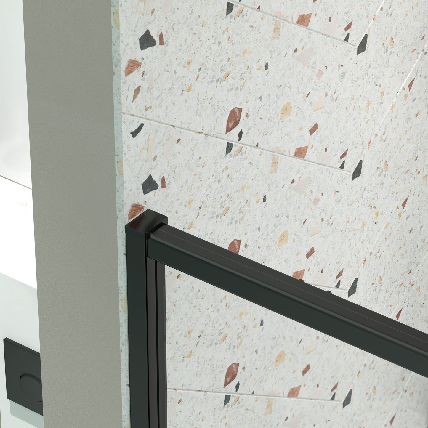 56-60in W x 71in H Pivot Swing Glass Shower Door, Matte Black, 6mm Clear SGCC
