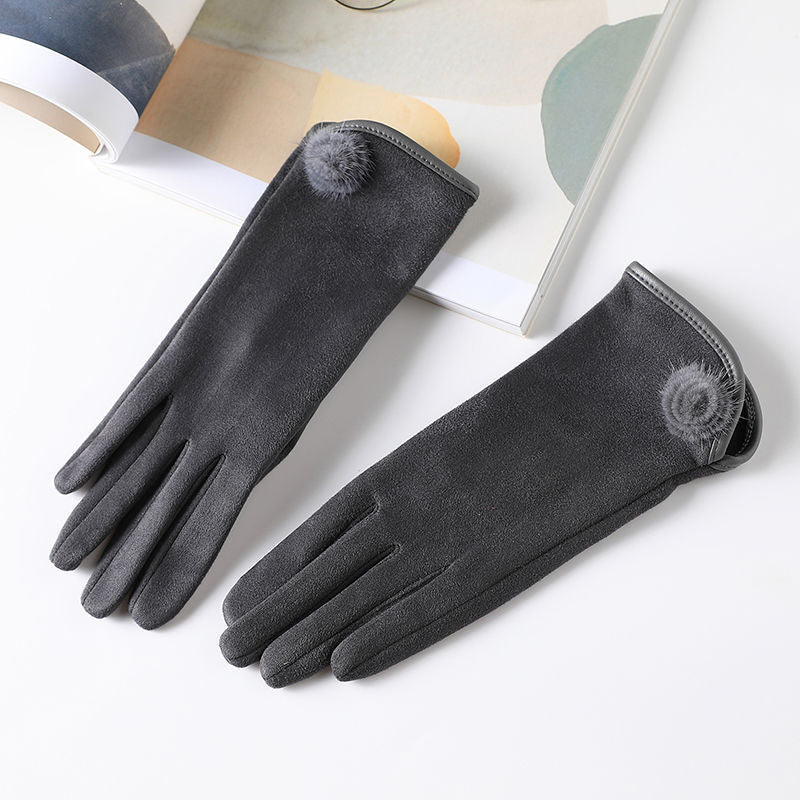 Women's Winter Fashion Korean Style Autumn Winter Fleece Warm Gloves