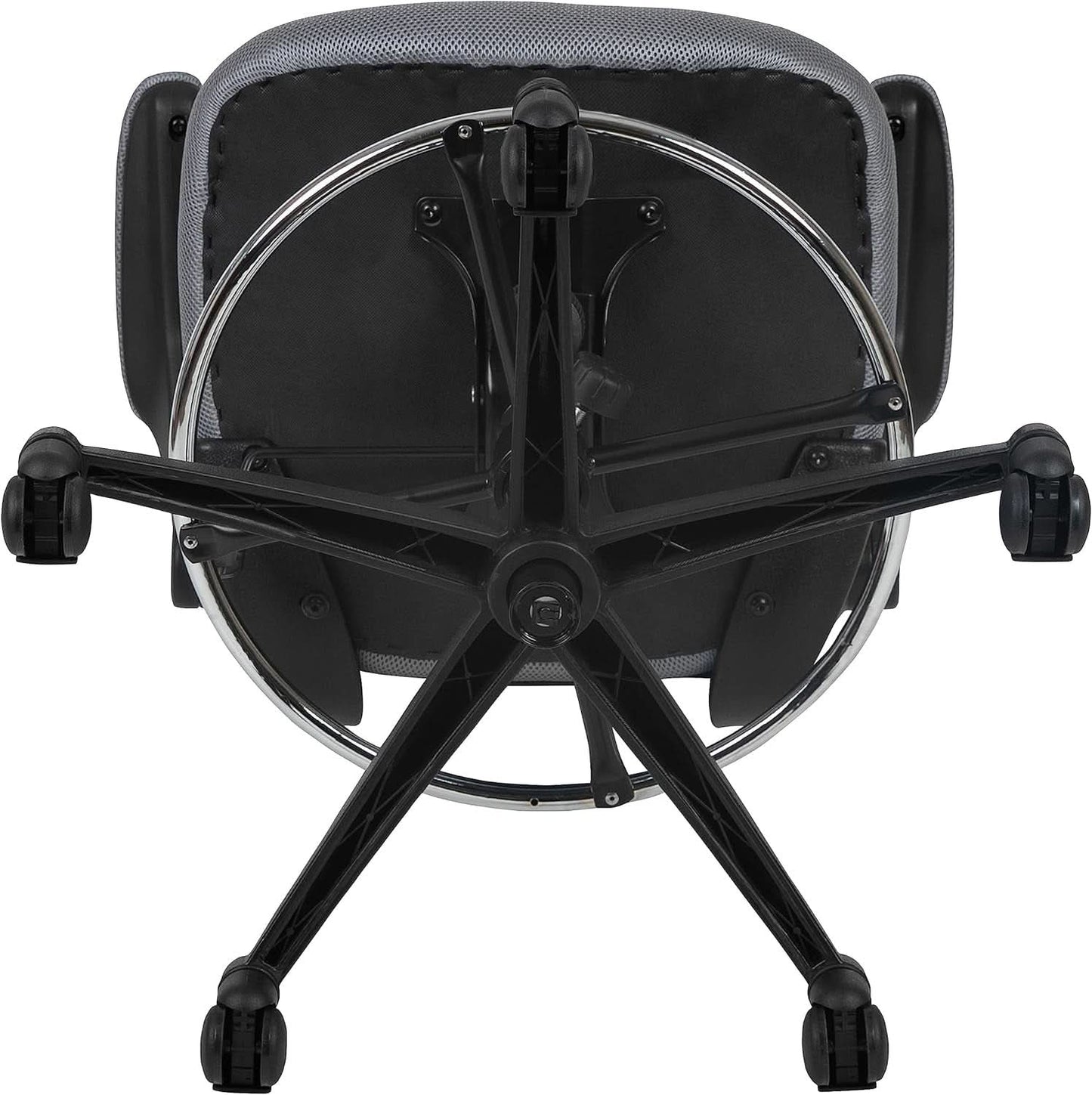 Kelista Mid Back Swivel Office Chair With Height Adjustable Dark Gray Mesh