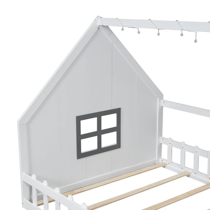House Bed With Window And Fence